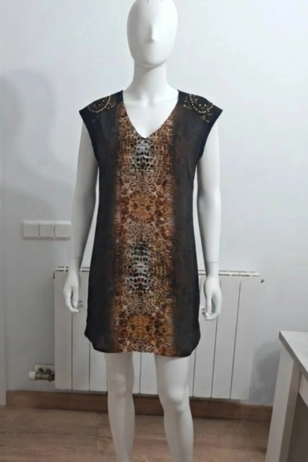 Vestido corto Cortefiel estampado - Talla S
